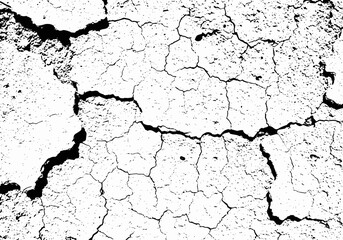 Abstract Black and White Cracked Surface Pattern