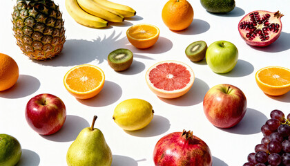 Colorful Assortment of Fresh Fruits in Natural Light
