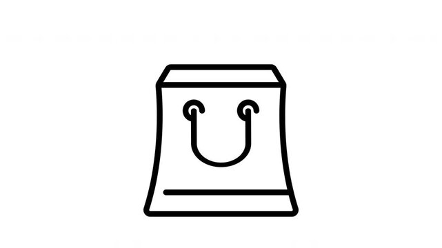 Animated Empty Shopping Handbag. video