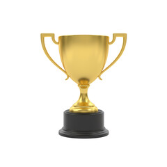 Golden trophy cup, gleaming emblem of victory, a symbol of success and achievement on a