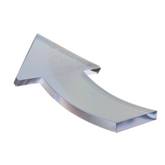 3d Glass arrow on transparency background.