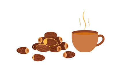 Warm Freshly Brewed Coffee in a Traditional Cup with Coffee Beans Perfect Morning Beverage