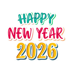 2026 Happy new year letters banner, 2026 Happy new year vector art and illustration. 2026 Happy new year letters banner, Happy new year vector art and illustration. can use for, landing page, templ
