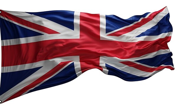 The union jack flag of the united kingdom waving majestically