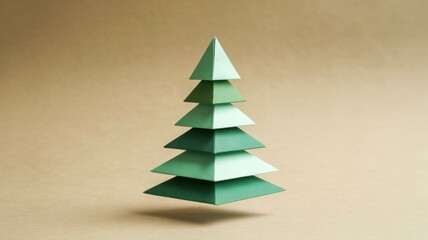Creative geometric Christmas tree art crafted from paper, perfect for holiday cards, festive banners, and modern seasonal designs with a minimalist feel