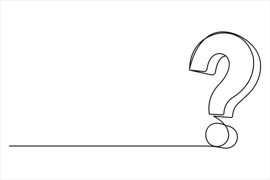 Question mark icon continuous one line art drawing of minimalist style, Question mark one line art vector illustration