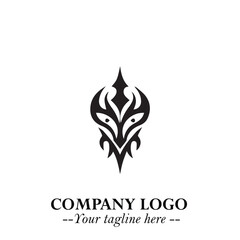 Head of Vampire Logo Symbol in Black on the White Background with Gothic Horror Vector Design
