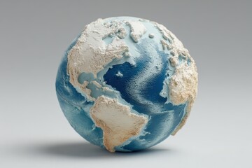 Miniature globe displaying melting poles due to climate change