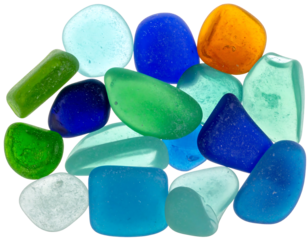 Colorful Beach Glass Pieces in Seafoam Shades