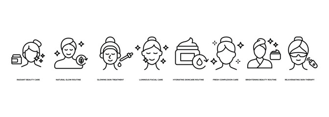 Banner Healthy Skin Glow icon. Radiant Beauty Care, Natural Glow Routine, Glowing Skin Treatment, Luminous Facial Care, Hydrating Skincare Routine, Fresh Complexion Care, Brightening Beauty Routine