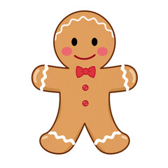 Obraz premium Festive gingerbread man illustration for holiday cheer and seasonal greetings