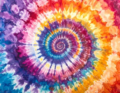 Symmetrical spiral with vibrant colors radiating outward