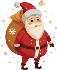 Christmas Santa Claus Vector Art for T-Shirts, Cute and Artistic Santa Claus T-Shirt Vector, Santa Claus Vector T-Shirt Designs