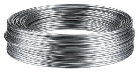 tin wire coil isolated on white background