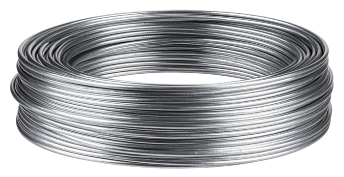 tin wire coil isolated on white background