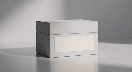 Modern Tea Box in Minimalist Tea Packaging Mockup with Detailed Label and Soft Lighting