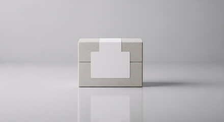 Elegant Minimalist Tea Packaging Mockup Displaying Clean Tea Box Design with Subtle Reflection