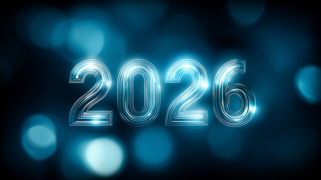 Futuristic 2026 typography highlighting upcoming trends and strategic planning for innovation, investment, and organizational growth.
