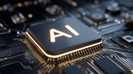 Futuristic circular interface with AI at the core, representing intelligent systems, data analytics, and automated decision making across platforms.
