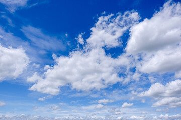 clear blue sky background,clouds with background, Blue sky background with tiny clouds. White fluffy clouds in the blue sky. 