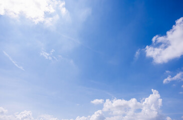 clear blue sky background,clouds with background, Blue sky background with tiny clouds. White fluffy clouds in the blue sky. 
