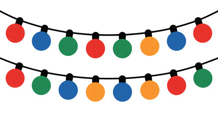 Festive string lights with vibrant bulbs for celebrations and holiday cheer