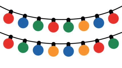 Festive string lights with vibrant bulbs for celebrations and holiday cheer