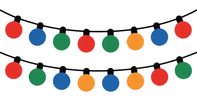 Festive string lights with vibrant bulbs for celebrations and holiday cheer