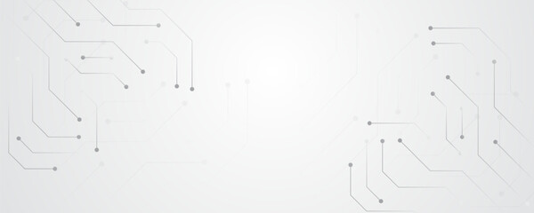 Circuit technology background. Electronic motherboard digital white banner. Hi tech circuit board design innovation concept