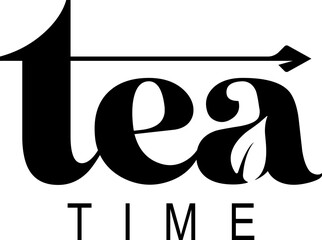 simple black silhouette tea leaf for black tea green tea herbal tea healthy drink vector icon logo design