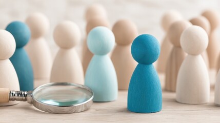 Focus on a Standout: A captivating image showcases a magnified view of a blue figure, distinguishing it from the crowd and indicating its significance within the broader collective.