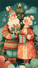 santa claus with gifts