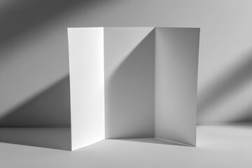 Fototapeta premium 3D render of a blank white A3 half-fold brochure mockup for design presentations