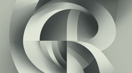 Abstract grayscale monogram: interlocking G and R letters forming a modern emblem