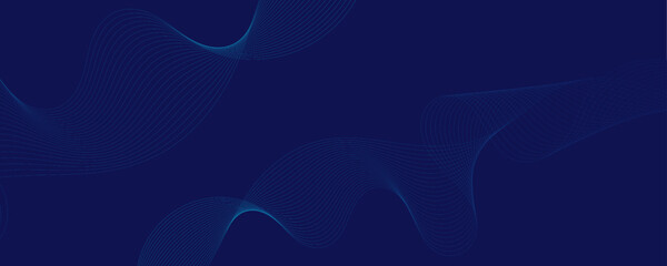 Abstract blue glowing geometric lines on dark blue background. Modern shiny blue circle lines pattern. Futuristic technology concept. Suit for cover, poster, banner, brochure, header, website