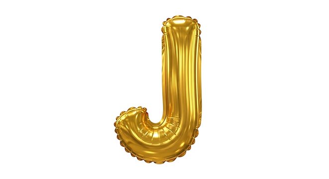 Golden letter j balloon