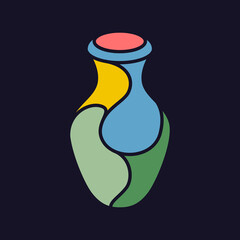 Colorful abstract vase illustration with modern artistic style.