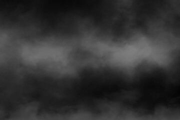 Abstract black and white smoke texture background with dark grey fog effect, eerie atmospheric...