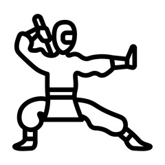 Apptentice Ninja Vector Line Icon Design