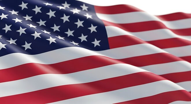 The american flag, the stars and stripes, waving proudly, representing the united states of america - Powered by Adobe