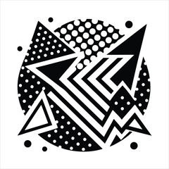 Obraz premium Bold abstract memphis style shapes vector