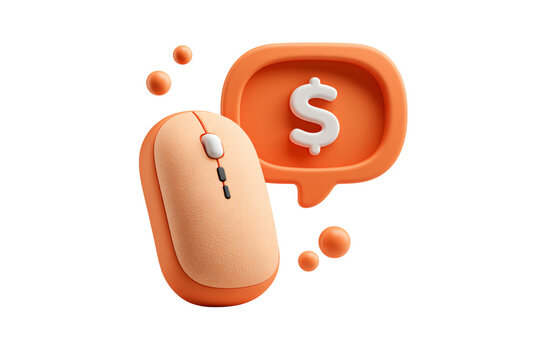 Online shopping, digital finance concept: 3d rendered mouse and dollar sign