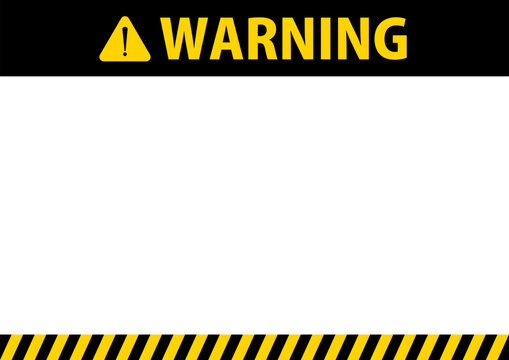 WARNING 危険 警告 イメージ タイトル フレーム素材 白銀比 A4サイズ対応可