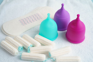 Sanitary hygiene set for women menstrual period cycle protection.
