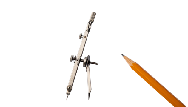 Art and Design Compass Instruments Set, isolated on transparent background