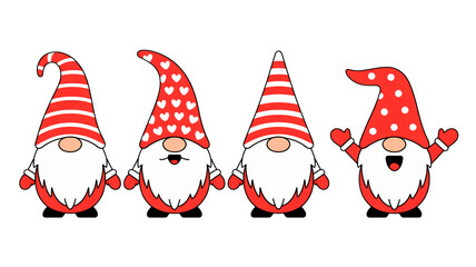Festive gnomes bring holiday cheer with adorable red hats and joyful spirits