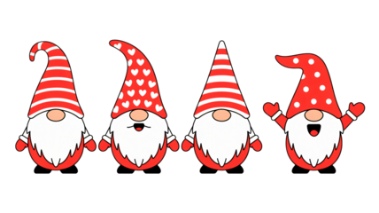 Festive gnomes bring holiday cheer with adorable red hats and joyful spirits