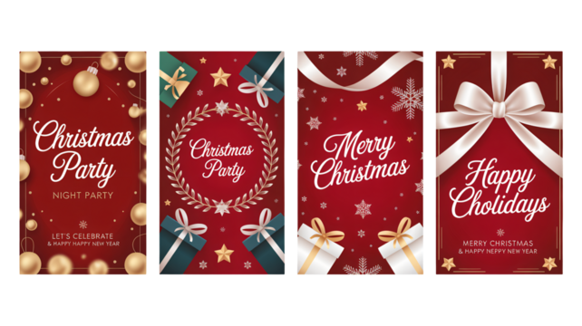 Festive Christmas party invitations, ideal for holiday events and celebrations