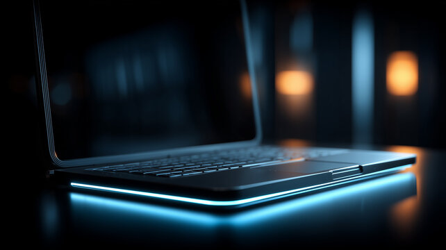 Modern laptop ready for creative workflow, symbolizing productivity, remote work enablement and streamlined digital operations for business and content creation.
