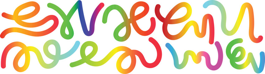 Abstract wavy lines with vibrant gradient colors and dynamic flowing shapes for modern design backgrounds, vector illustration